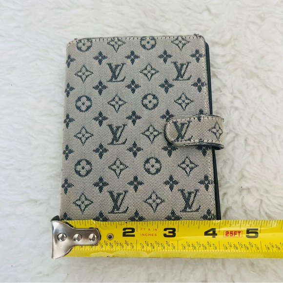 Louis Vuitton Mini Lin Monogram Canvas Leather Agenda Memo Book Cover w/ LVnotes - Picture 10 of 16